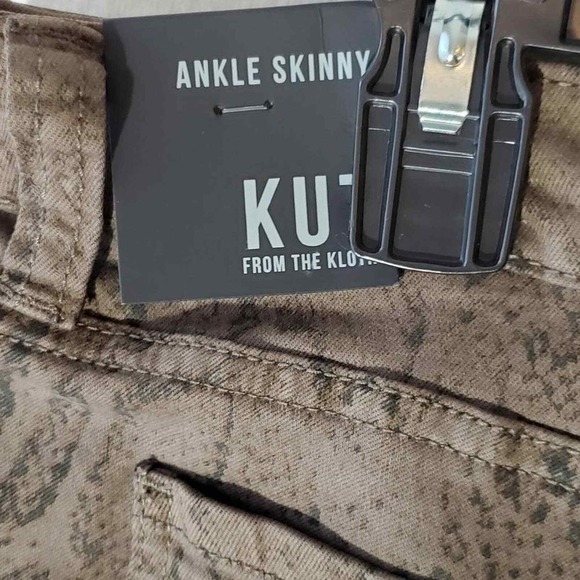 Anthropologie Kut high rise ankle skinny snake print jeans‎ plus size 14W - Picture 9 of 10